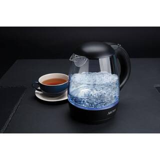 AROMA 5-Cup Black Glass Corded Electric Kettle with Automatic Shut-Off AWK-151B