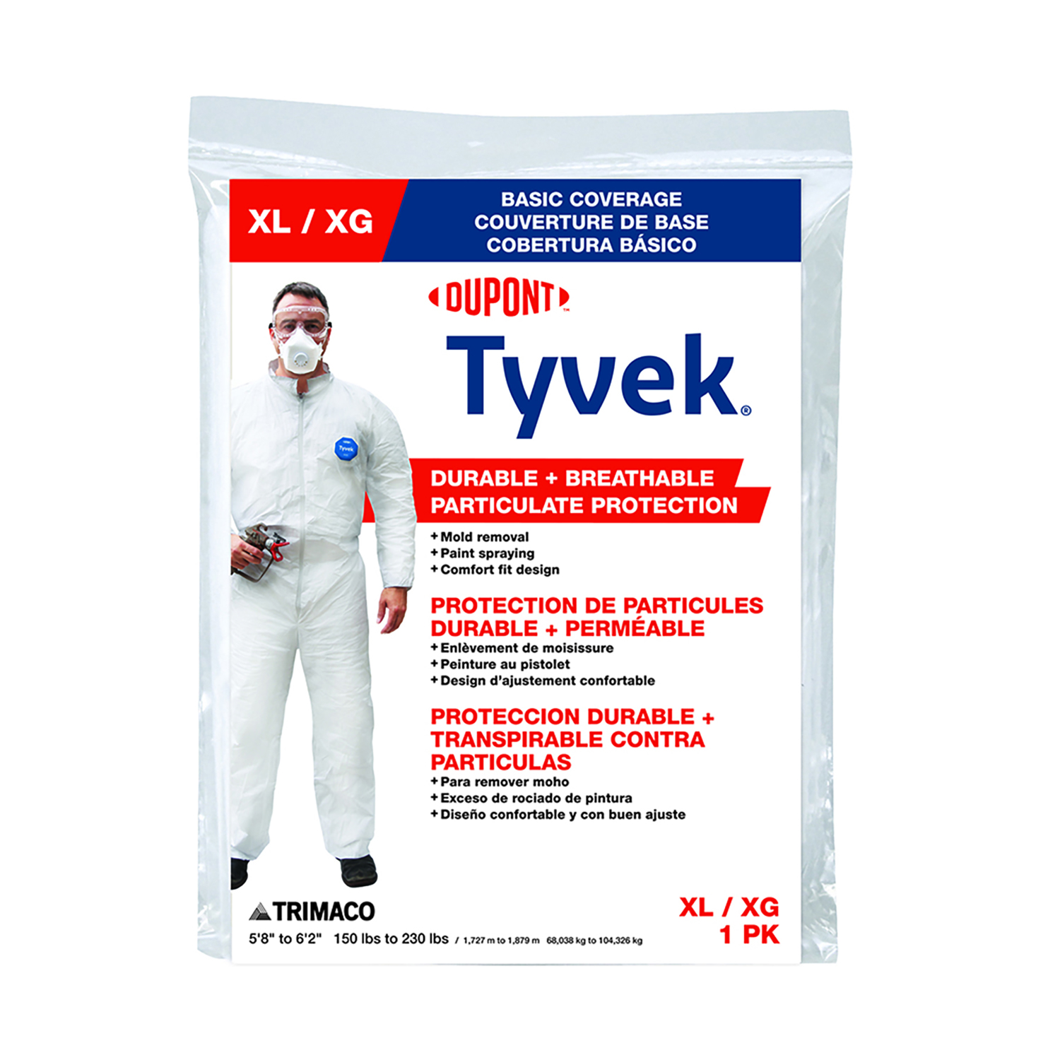 Dupont Tyvek Tyvek Coveralls White XL 1 pk