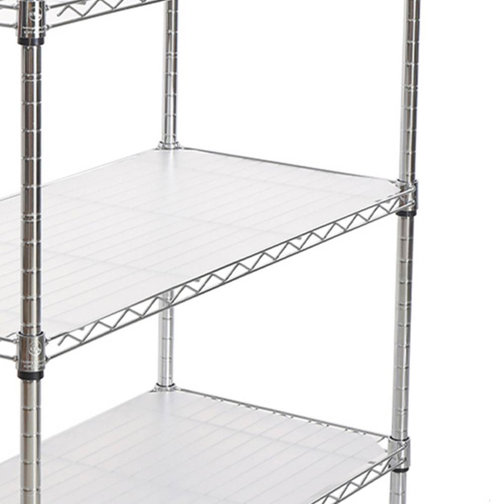 Tunearary Outdoor/Indoor Chrome Metal Plant Stand Shelves with Wheels (5-Tier) H1550ZP65926