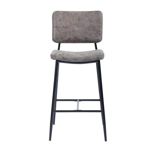 Faux Leather Counter Bar Stools with Metal Legs，Set of 2