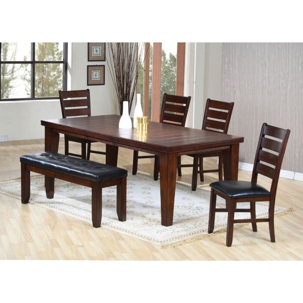 Rectangular Wooden Dining Table in Cherry Finish