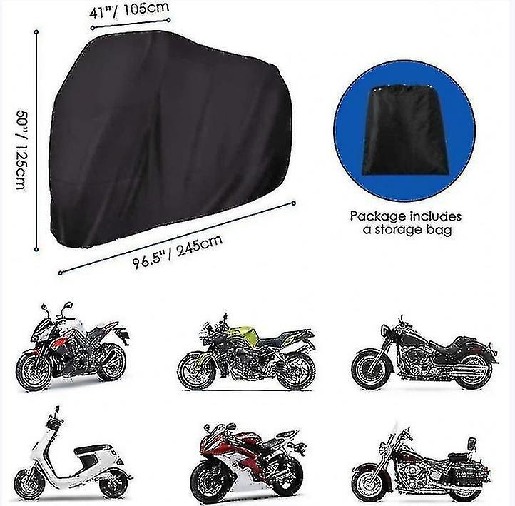 Motorbike Cover 190t 210d Oxford Fabric Coated Silver Coated Fabric Sun， Rain And Dust Resistant， 22