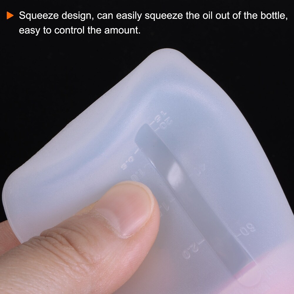 Silicone Pressing Bottle Oil Brush with Cap for Barbecue Cooking Baking  Pink