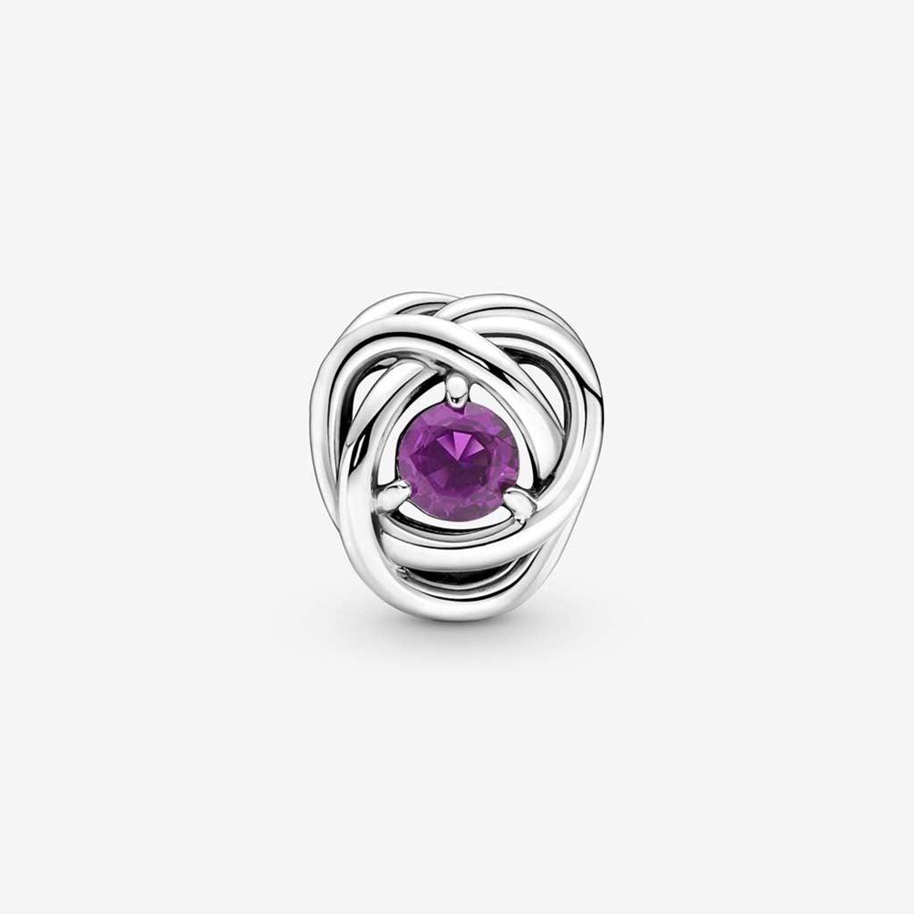 PANDORA  February Purple Eternity Circle Charm