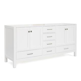 ARIEL Cambridge 72 in. W Vanity Cabinet Only in White A073D-BC-WHT