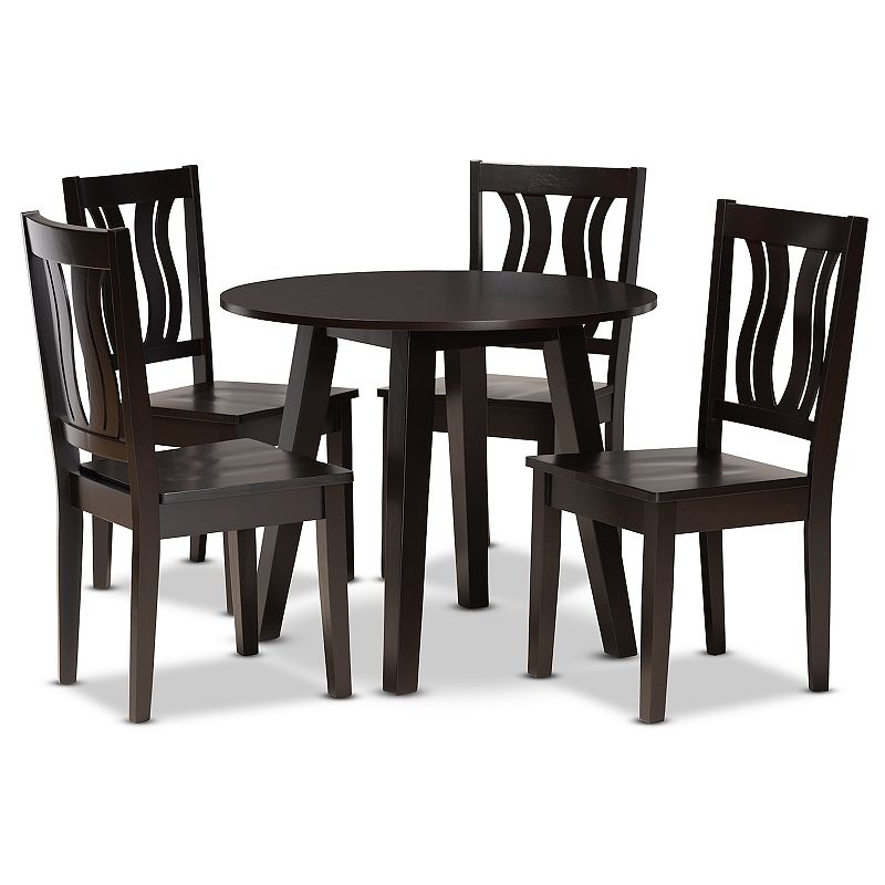 Baxton Studio Anesa Dining Table and Chair 5-piece Set