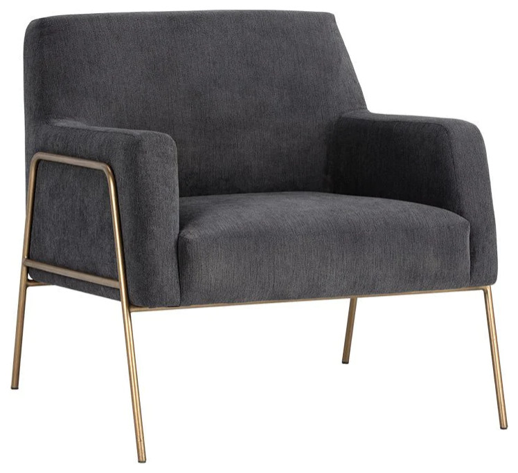 Usher Lounge Chair   Polo Club Kohl Grey   Midcentury   Armchairs And Accent Chairs   by Rustic Home Furniture Deco  Houzz