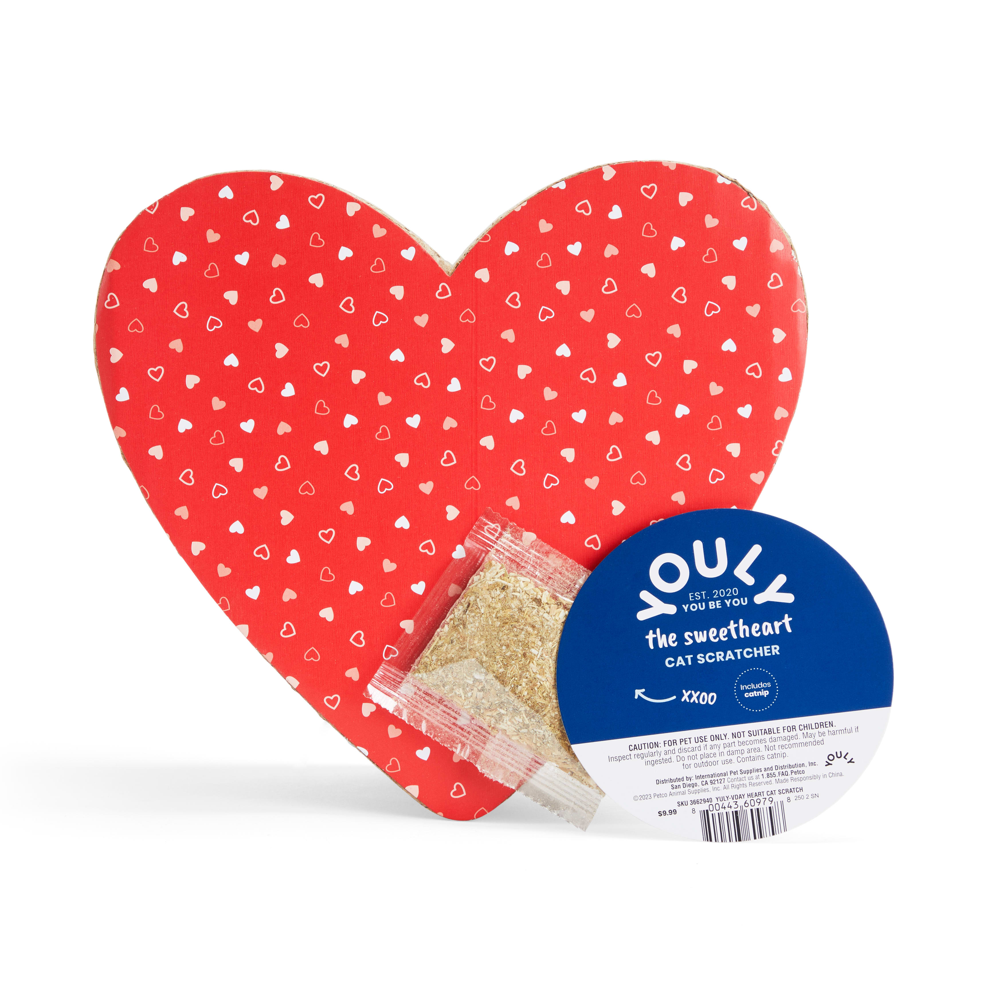 YOULY Valentines Day Heart Shaped Cat Scratcher， Medium