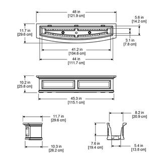 Mayne Nantucket 48 in. x 11.5 in. Self-Watering Black Polyethylene Window Box 4831-B