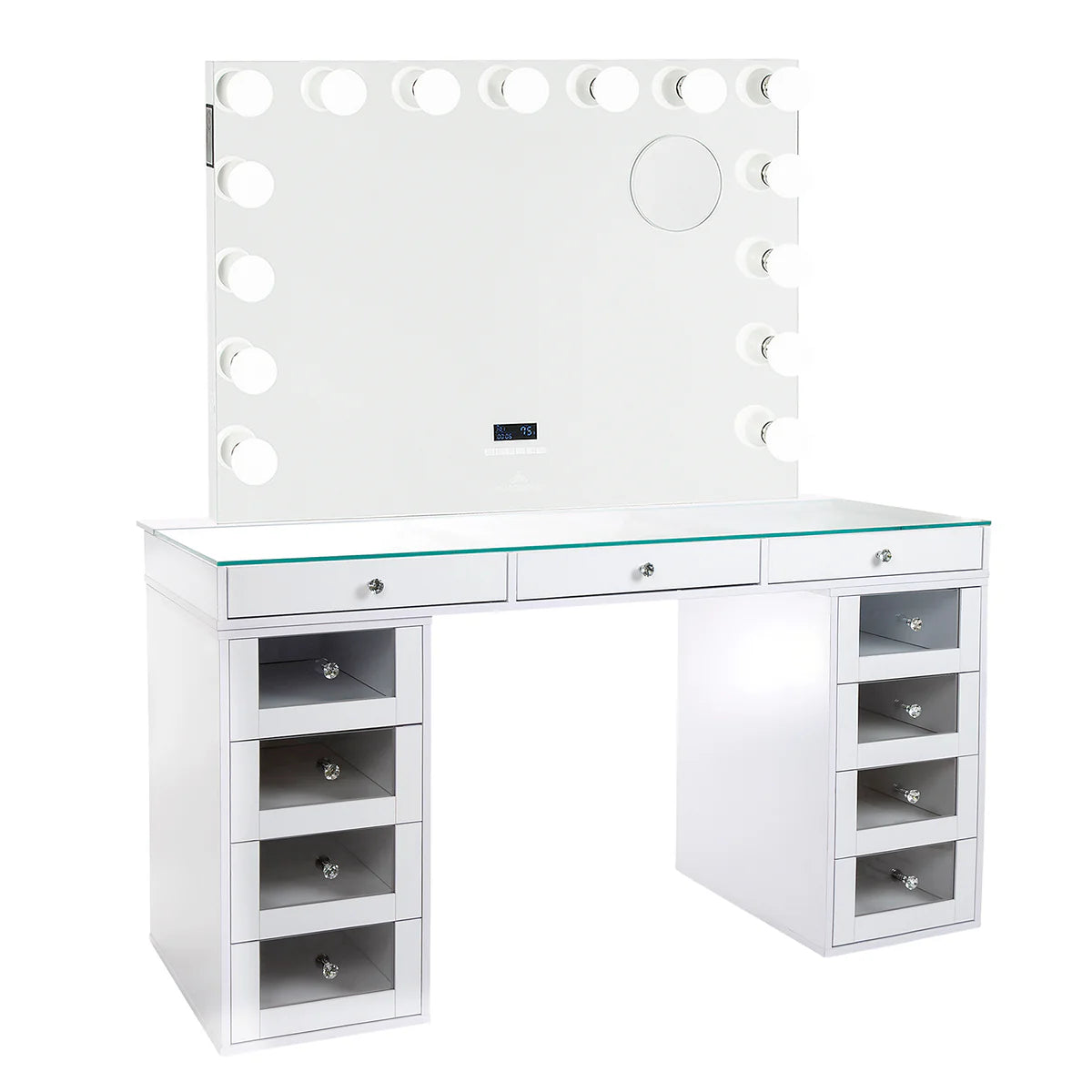 IVFT-SLAYPROV24DR-WHT-N | SlayStation® Pro 2.0 Tabletop + Vanity Mirror + 4 Drawer Units Bundle