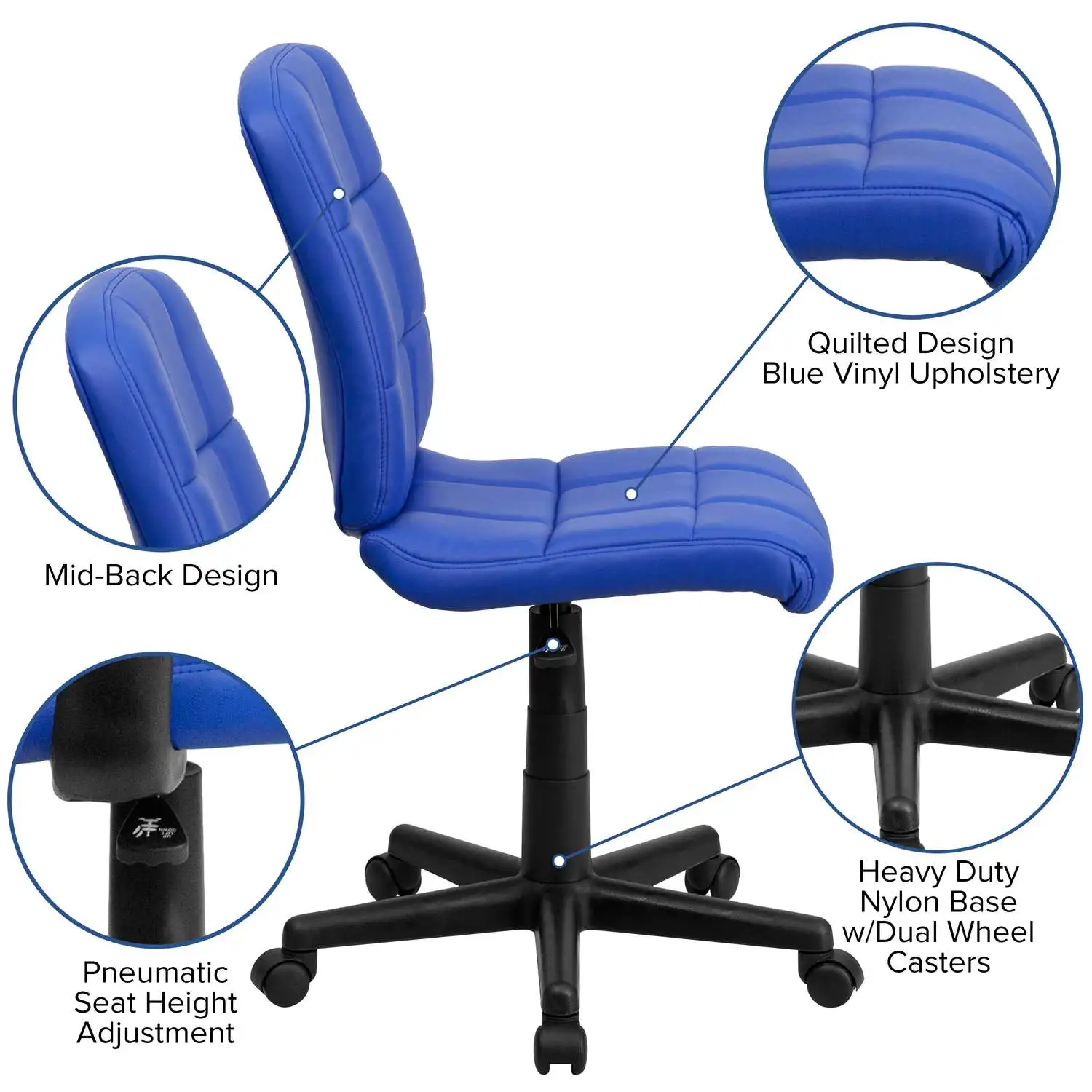 Blue Vinyl Office Chair