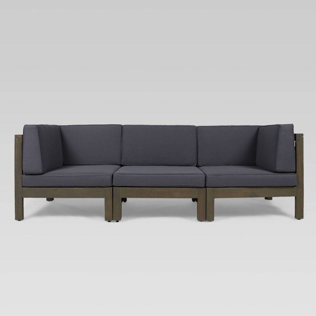 Brava 3pc Acacia Modular Sofa Christopher Knight Home