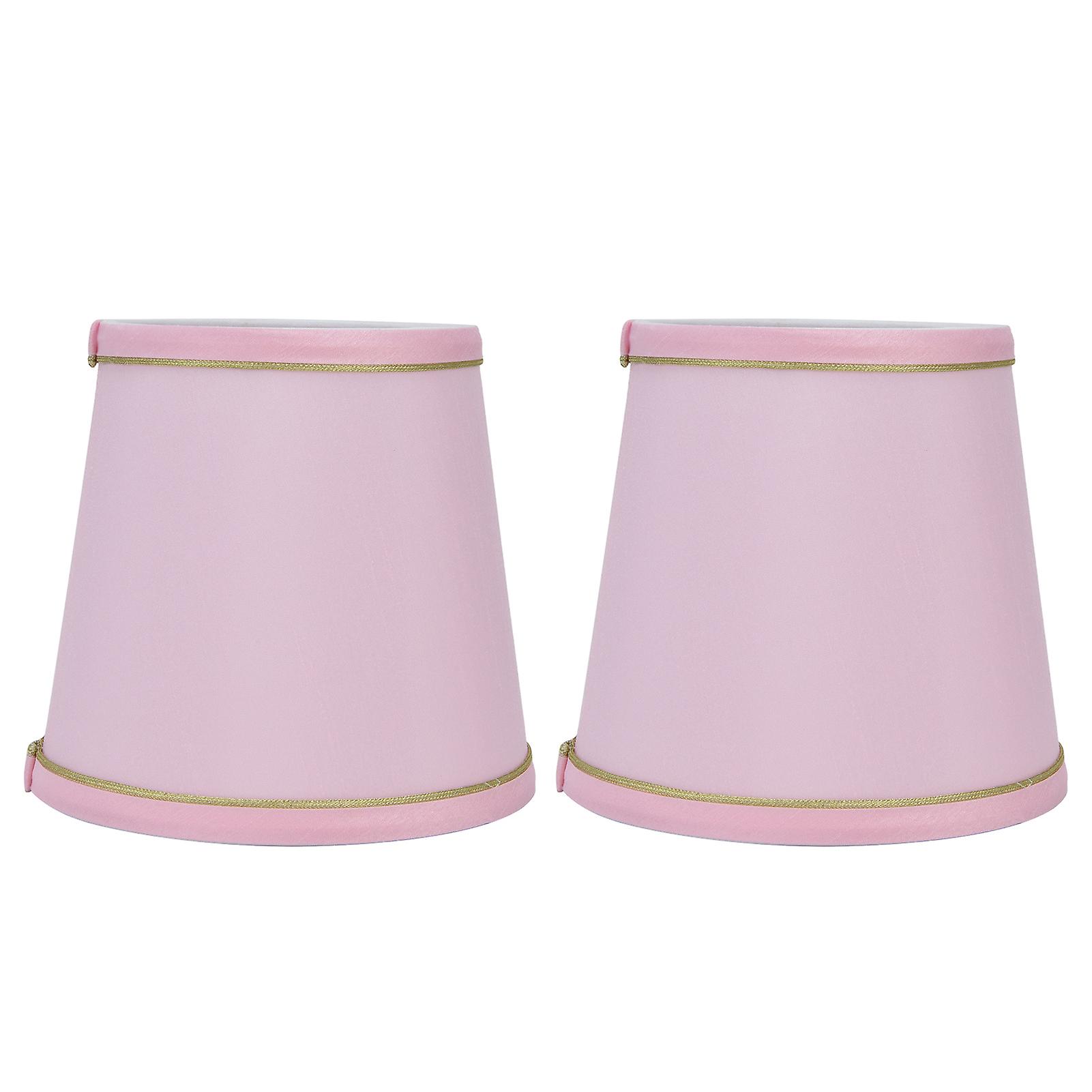 2PCS European Style E14 Lamp Shade Pink Lampshade for Chandelier Table Wall Lamps Home Decoration