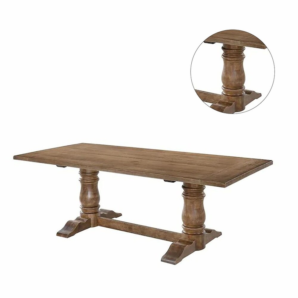 Rectangular Wood Dining Table in Weathered Oak   Weathered Oak