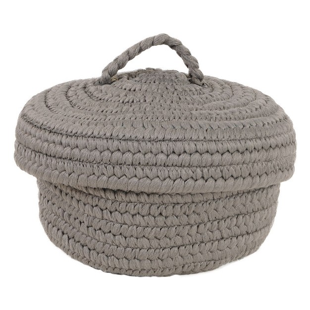 Colonial Mills Peek a boo Basket And Lid Grey