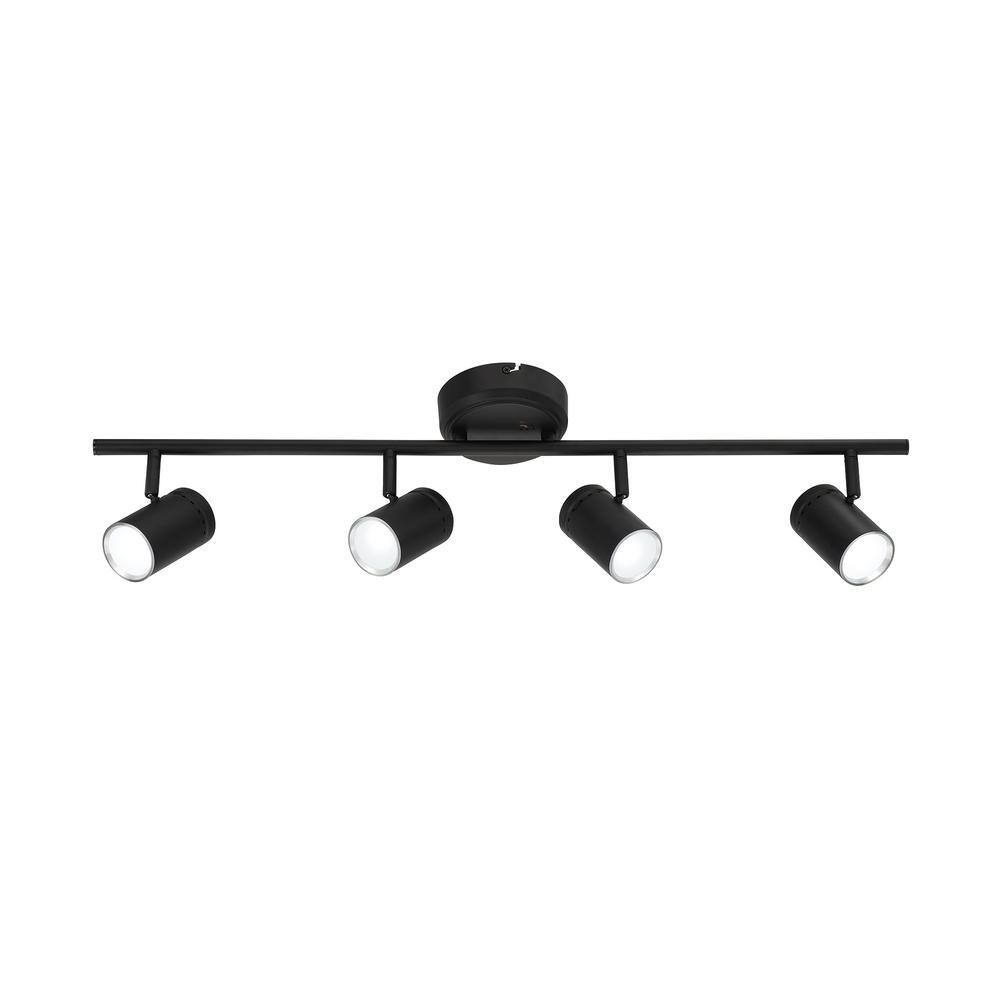 Hampton Bay Crosshaven 2.6 ft. 4-Light Black Hubspace Smart Color Tunable Integrated LED Fixed Track Ceiling Lighting Kit HBT41051RWA-43