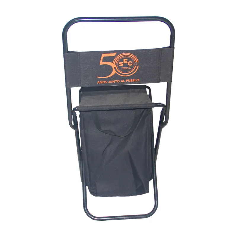 Wholesale Outdoor Modern Multifunctional Portable Tourist Steel Tube Folding Stool With Cooler Bag