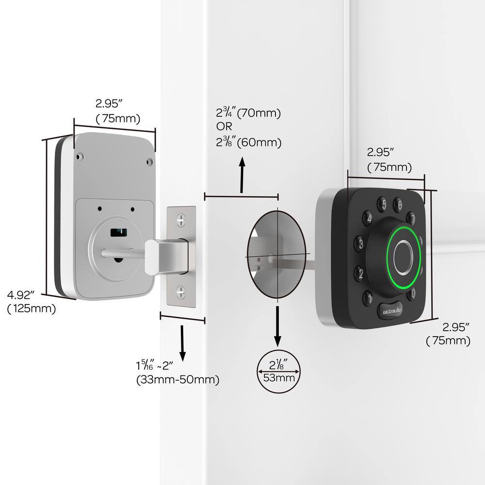 Ultraloq U-Bolt Pro 6-in-1 Bluetooth Enabled Fingerprint and Keypad Smart Lock Deadbolt Plus Bridge Wi-Fi Adapter U-Bolt-ProAUB01