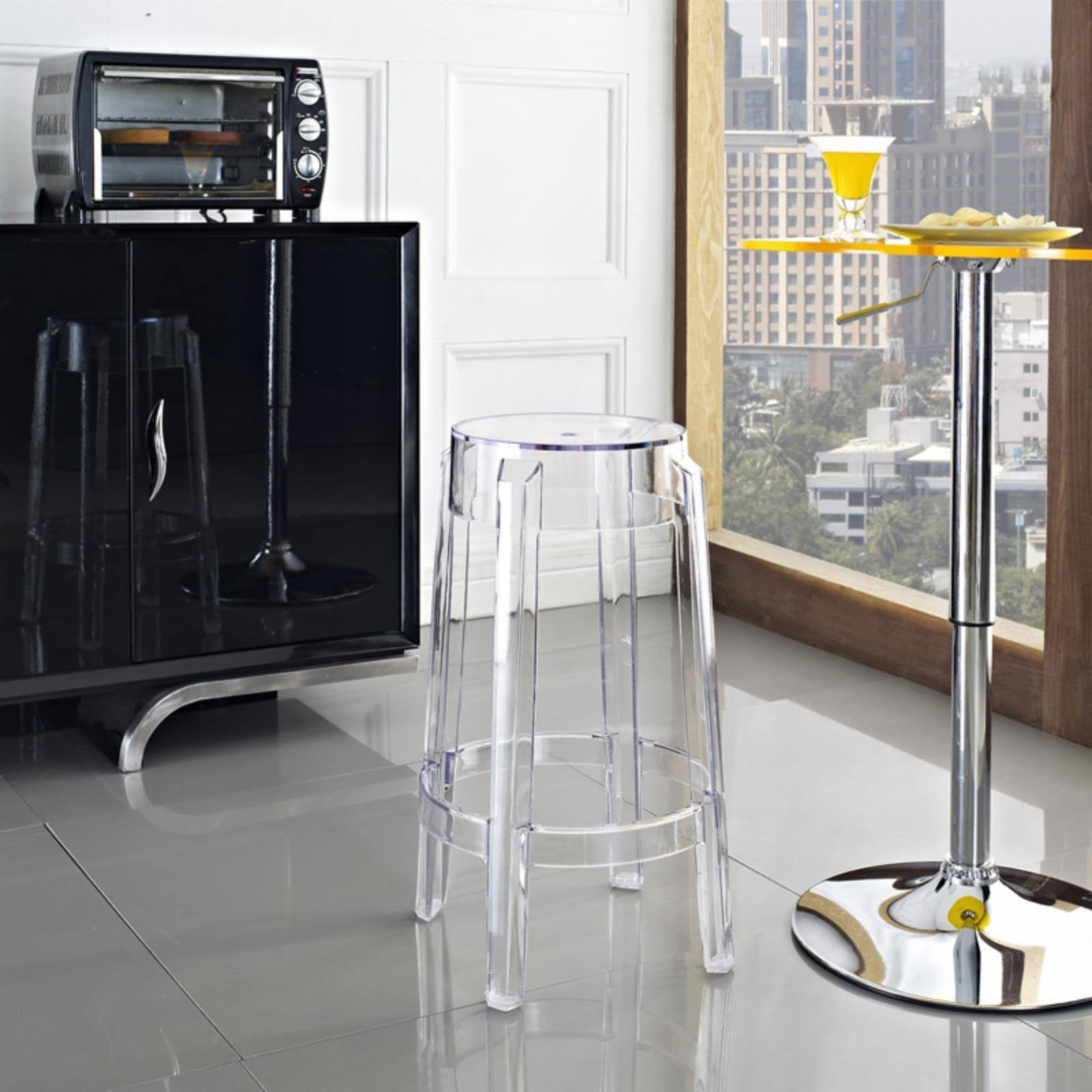 Ghost Stool Backless ( set of 3 )|Counter height - clear - S