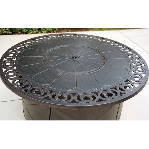 Ten Star 5Piece Patio Propane Fire Pit Deep Seating Set with 47'' Round Fire Pit Chat Table