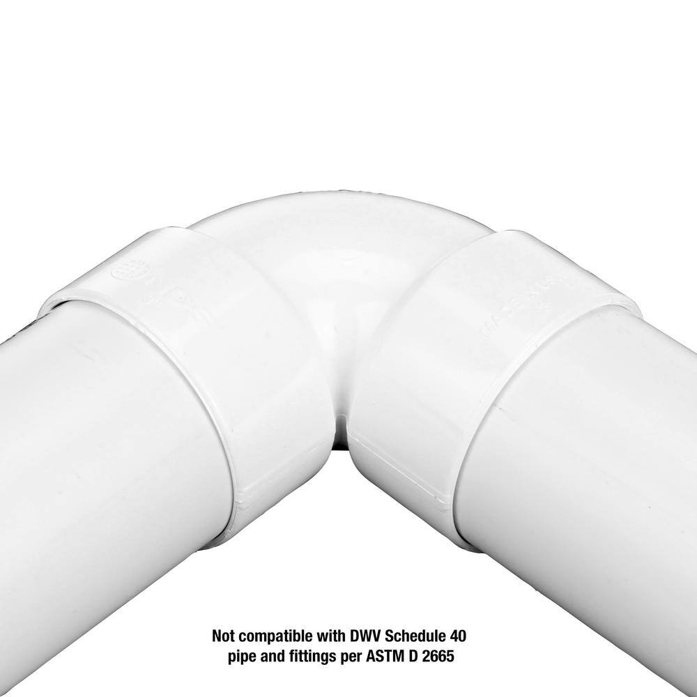 NDS 3 in. PVC 90-Degree Elbow Fitting 3P02