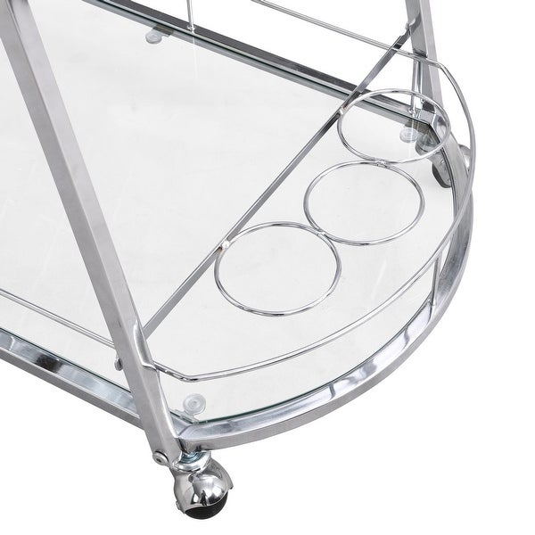 3-tier Metal Frame Mobile Bar Cart with Wheels