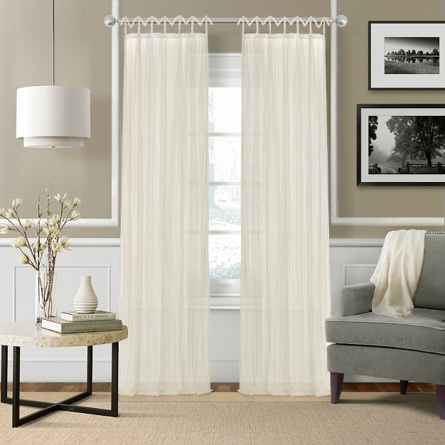 Greta Crushed Sheer Kids Single Window Curtain Panel Elrene Home Fashions