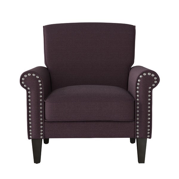 Copper Grove Herve Amethyst Purple Linen Arm Chair