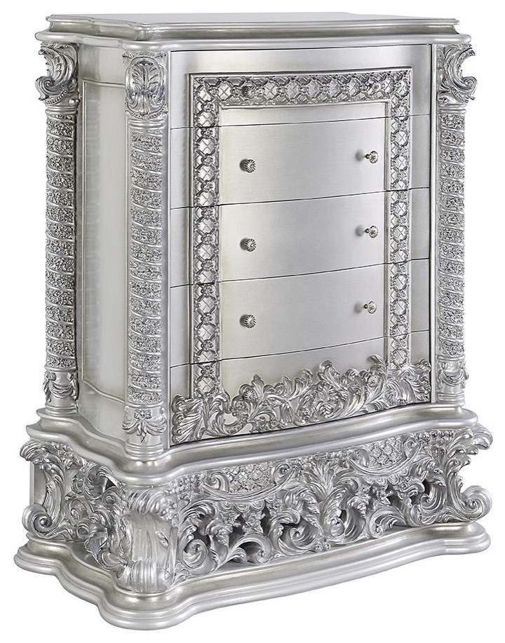 Acme Valkyrie Chest Antique Platinum Finish   Victorian   Accent Chests And Cabinets   by AMOC  Houzz