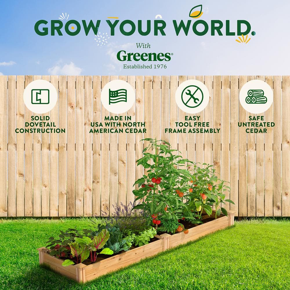 Greenes Fence 2 ft. x 8 ft. x 7 in. Original Cedar Raised Garden Bed RC24967