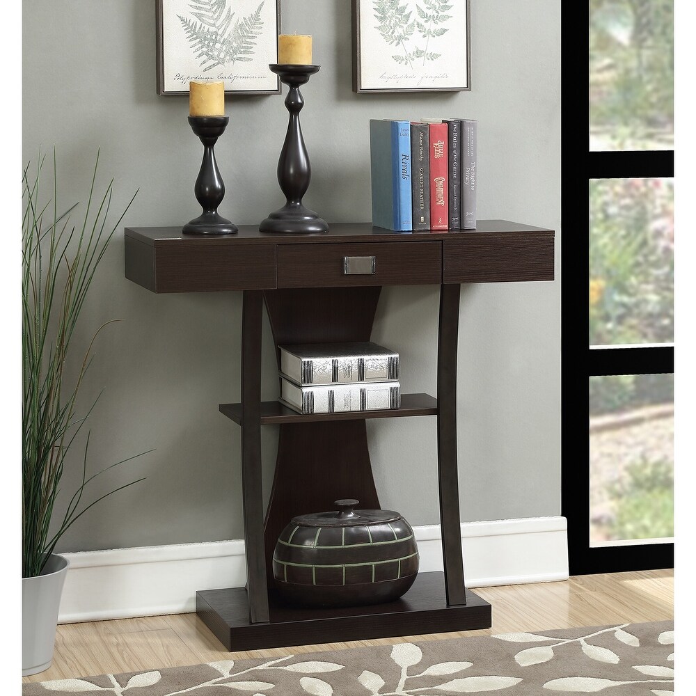 Convenience Concepts Newport 1 Drawer Harri Console Table with Shelves