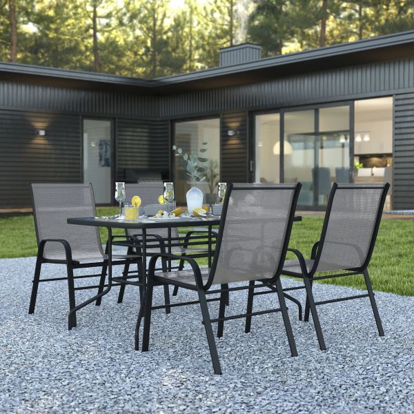 Brazos 5 Piece Outdoor Patio Dining Set - 55