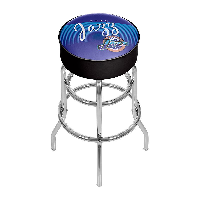 Utah Jazz Hardwood Classics Padded Swivel Bar Stool