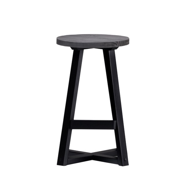 Middlebrook Round 24-inch Distressed Solid Wood Counter Stool