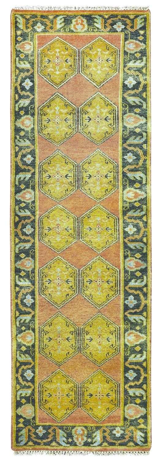 Alden Hand Knotted Rust Gold Rug by BD Fine