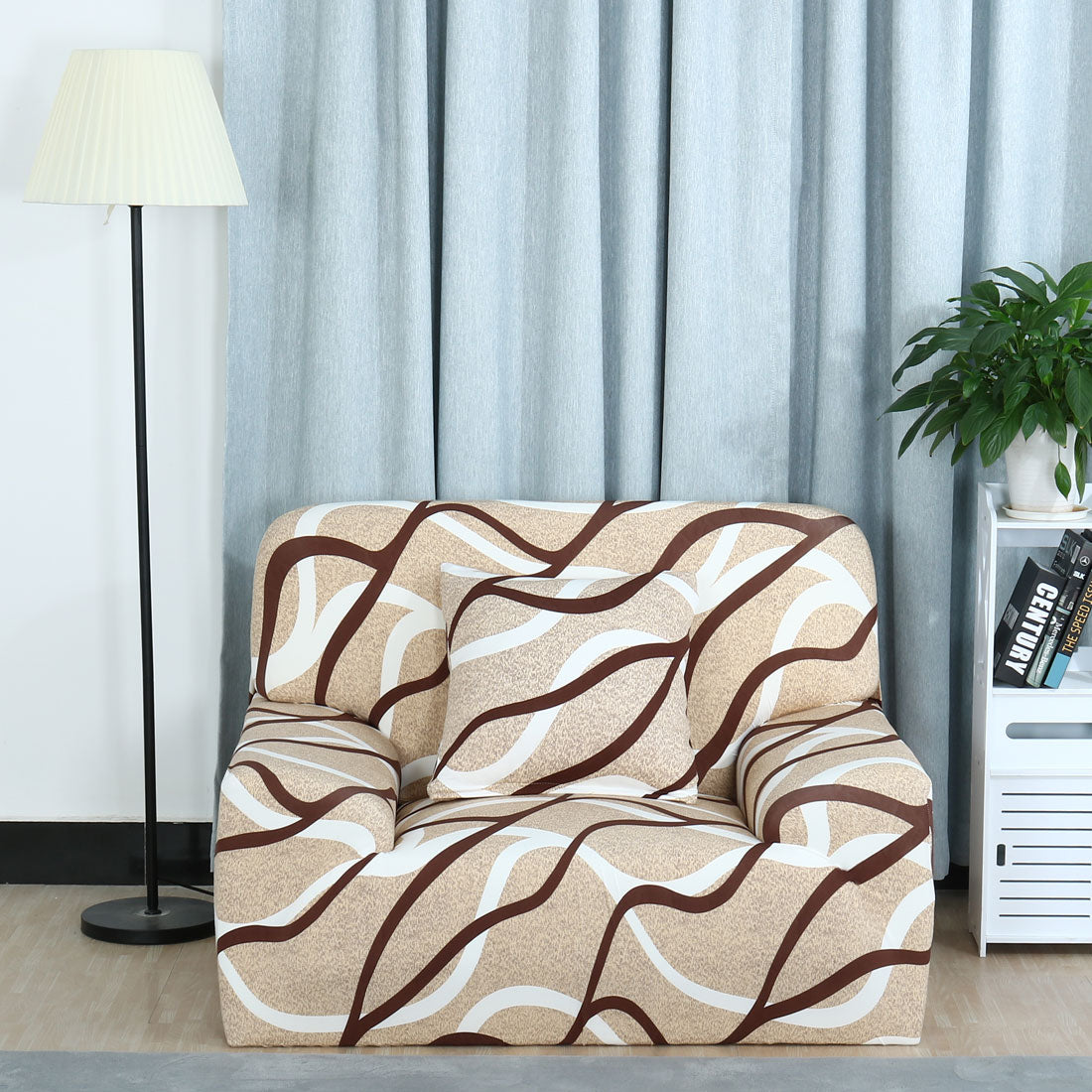 Unique Bargains 3pcs Sofa Cover Set for Sofa Loveseat Arm Chair Couch Slipcover Furniture Protector Geometric