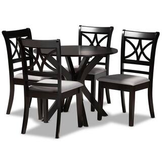 Baxton Studio Julia 5-Piece Grey and Dark Brown Dining Set 1681075910892HD