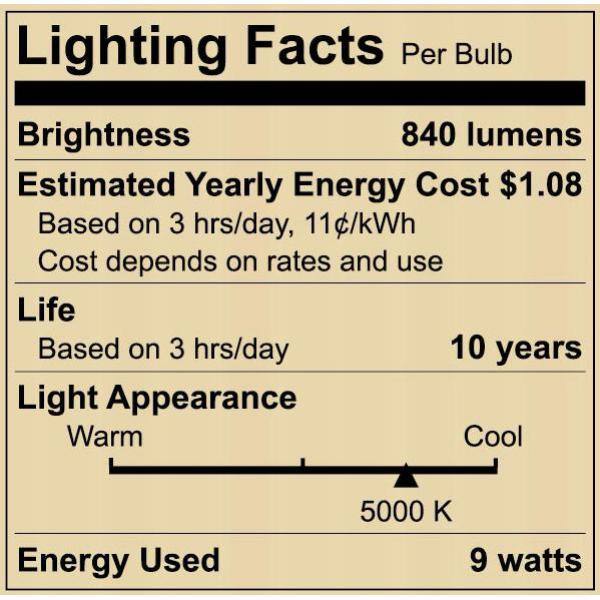 60-Watt Equivalent A19 Non-Dimmable LED Light Bulb Daylight 5000 (8-Pack) B7A19A60WUL38