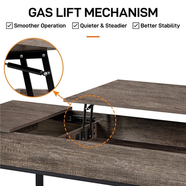 Yaheetech Split Lift-top Coffee Table with Hidden Compartments