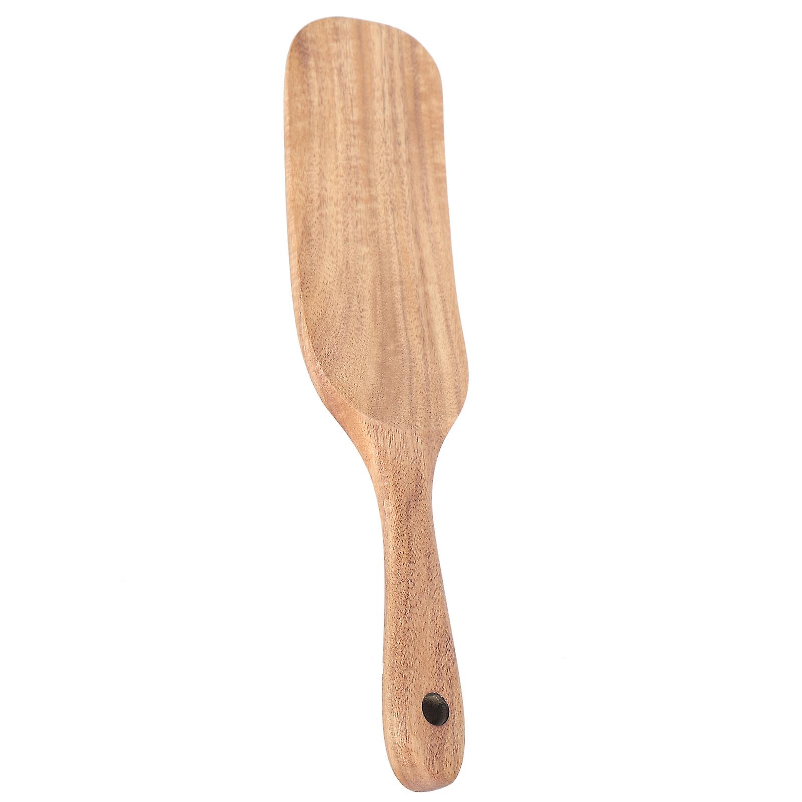 Wooden Cooking Spoons， Non-stick Teak Spatula Heat Resistant Frying Shovel Cookware Utensils For Scooping， Spreading， Whisking Food[b]