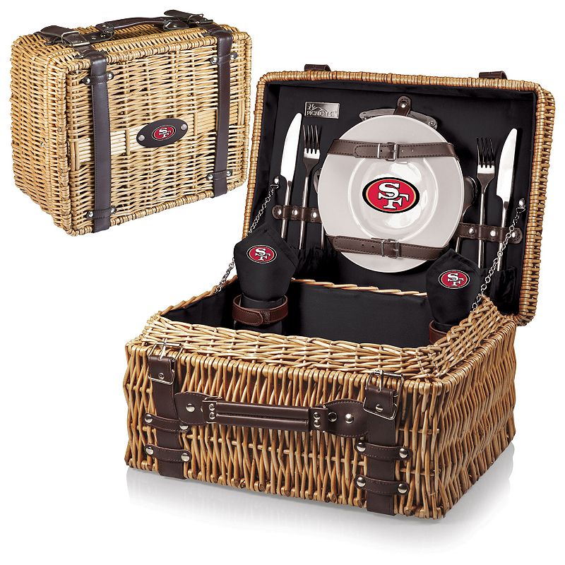 Picnic Time San Francisco 49ers Champion Willow Picnic Basket with Service for 2