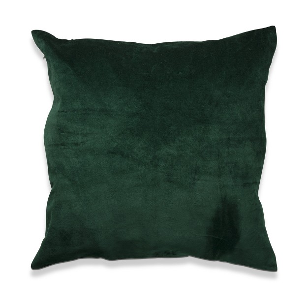 Tagltd Velvet Pillow Emerald Throw Pillow Solid Square For Bed Couch Living Room