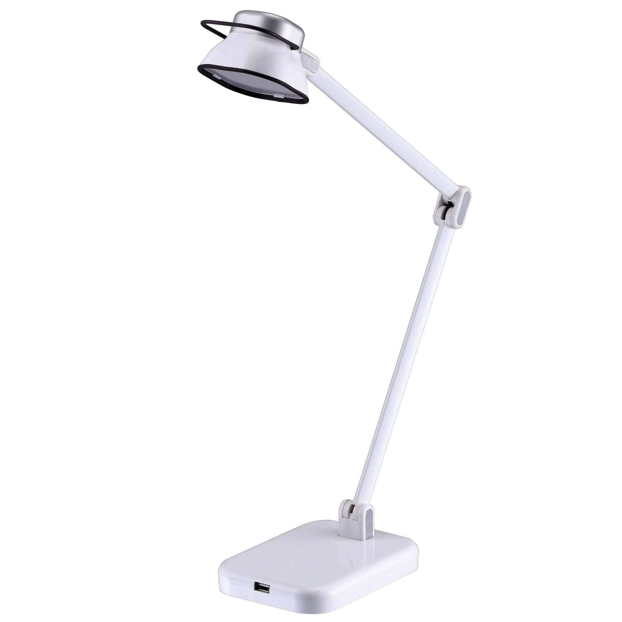 Elate Dual Arm Led Desk Lamp, White