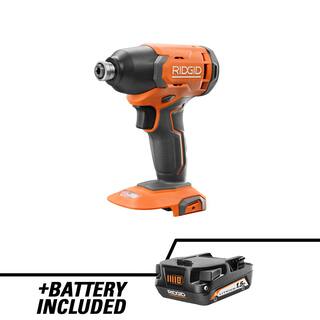 RIDGID 18V Cordless 14 in. Impact Driver with 18V Lithium-Ion 1.5 Ah Battery R86002B-AC870015N