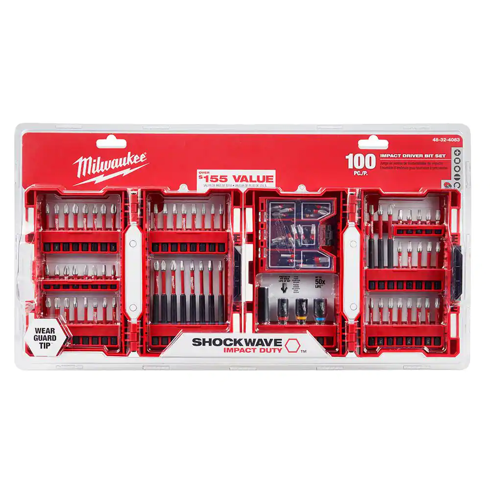 Milwaukee 48-32-4083-48-32-4083 SHOCKWAVE Impact Duty Alloy Steel Drill and Screw Driver Bit Set (200-Piece)