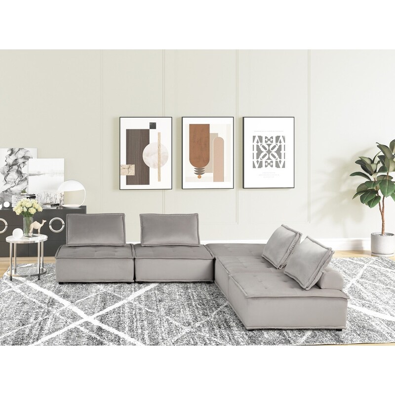 Anna Velvet 5 Pc Sofa and Loveseat