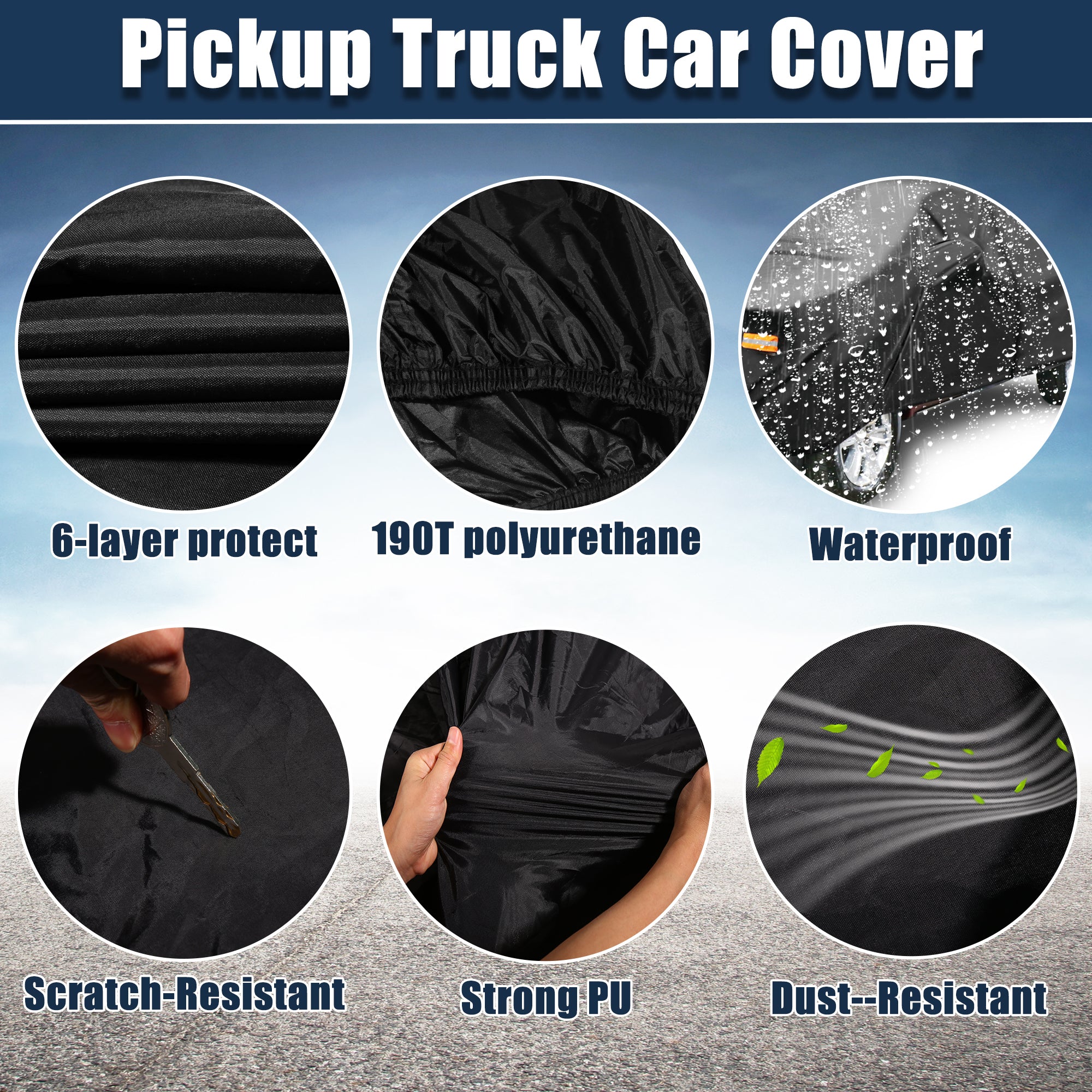 Unique Bargains Pickup Truck Cover for Toyota Tacoma Extended Cab Crew Cab 4-Door 2005-2021