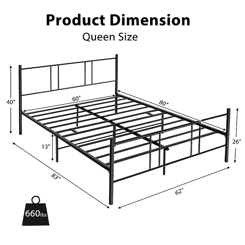 Platform Bed Frame with High Headboard