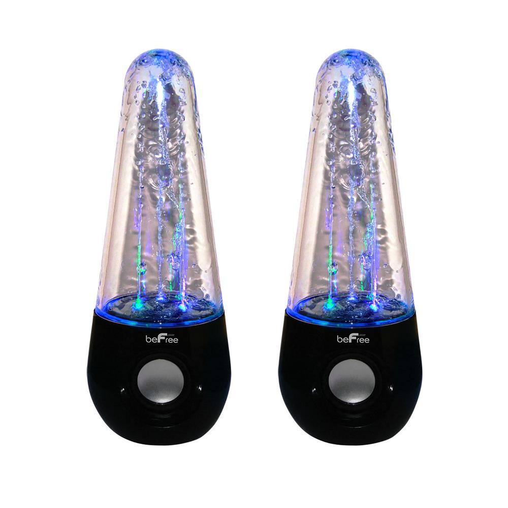 BEFREE SOUND Bluetooth LED Dancing Water Multimedia Speakers in Black 985102278M