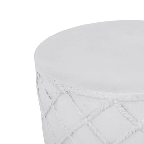 Modern Indoor and Outdoor Cylindrical Characteristic Side Table，White